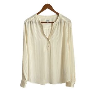 J. Crew Factory Shadow Striped Popover Blouse